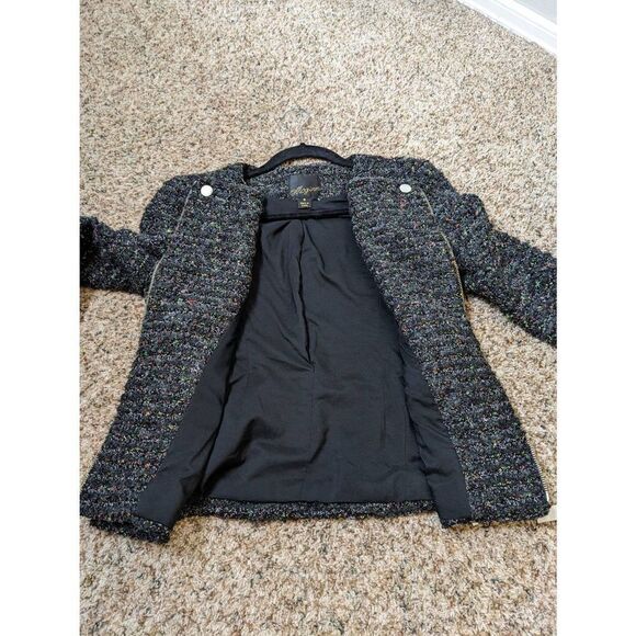 Mcginn Nordstrom Tweed Black Multicolor Zip Jacket Small - Picture 13 of 14